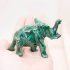 Genuine Malachite Elephants - Hand Carved - 1 of a Kind
