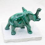 Genuine Malachite Elephants - Hand Carved - 1 of a Kind