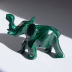 Genuine Malachite Elephants - Hand Carved - 1 of a Kind