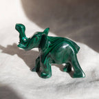 Genuine Malachite Elephants - Hand Carved - 1 of a Kind