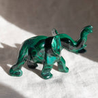 Genuine Malachite Elephants - Hand Carved - 1 of a Kind