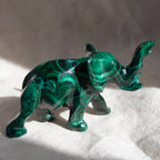 Genuine Malachite Elephants - Hand Carved - 1 of a Kind