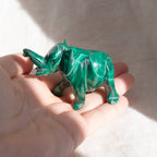 Genuine Malachite Elephants - Hand Carved - 1 of a Kind