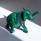Genuine Malachite Elephants - Hand Carved - 1 of a Kind