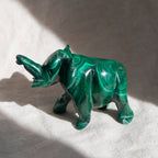 Genuine Malachite Elephants - Hand Carved - 1 of a Kind