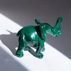Genuine Malachite Elephants - Hand Carved - 1 of a Kind