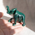 Genuine Malachite Elephants - Hand Carved - 1 of a Kind