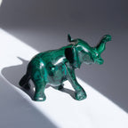 Genuine Malachite Elephants - Hand Carved - 1 of a Kind