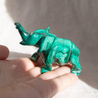 Genuine Malachite Elephants - Hand Carved - 1 of a Kind