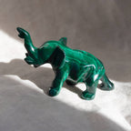 Genuine Malachite Elephants - Hand Carved - 1 of a Kind