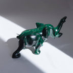 Genuine Malachite Elephants - Hand Carved - 1 of a Kind