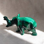 Genuine Malachite Elephants - Hand Carved - 1 of a Kind