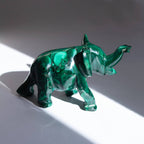 Genuine Malachite Elephants - Hand Carved - 1 of a Kind