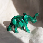 Genuine Malachite Elephants - Hand Carved - 1 of a Kind