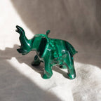 Genuine Malachite Elephants - Hand Carved - 1 of a Kind