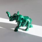 Genuine Malachite Elephants - Hand Carved - 1 of a Kind
