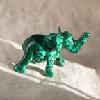 Genuine Malachite Elephants - Hand Carved - 1 of a Kind