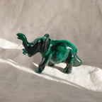 Genuine Malachite Elephants - Hand Carved - 1 of a Kind