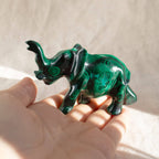 Genuine Malachite Elephants - Hand Carved - 1 of a Kind