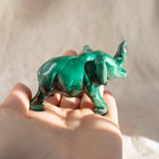 Genuine Malachite Elephants - Hand Carved - 1 of a Kind