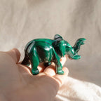 Genuine Malachite Elephants - Hand Carved - 1 of a Kind
