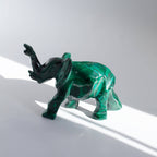 Genuine Malachite Elephants - Hand Carved - 1 of a Kind