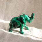 Genuine Malachite Elephants - Hand Carved - 1 of a Kind
