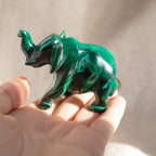 Genuine Malachite Elephants - Hand Carved - 1 of a Kind