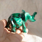 Genuine Malachite Elephants - Hand Carved - 1 of a Kind