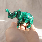 Genuine Malachite Elephants - Hand Carved - 1 of a Kind