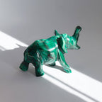Genuine Malachite Elephants - Hand Carved - 1 of a Kind