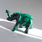 Genuine Malachite Elephants - Hand Carved - 1 of a Kind