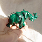 Genuine Malachite Elephants - Hand Carved - 1 of a Kind