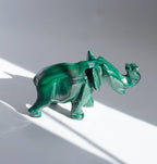 Genuine Malachite Elephants - Hand Carved - 1 of a Kind