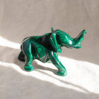 Genuine Malachite Elephants - Hand Carved - 1 of a Kind