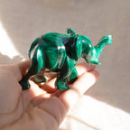 Genuine Malachite Elephants - Hand Carved - 1 of a Kind