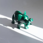 Genuine Malachite Elephants - Hand Carved - 1 of a Kind