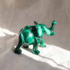 Genuine Malachite Elephants - Hand Carved - 1 of a Kind