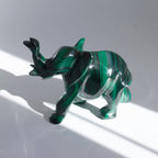 Genuine Malachite Elephants - Hand Carved - 1 of a Kind