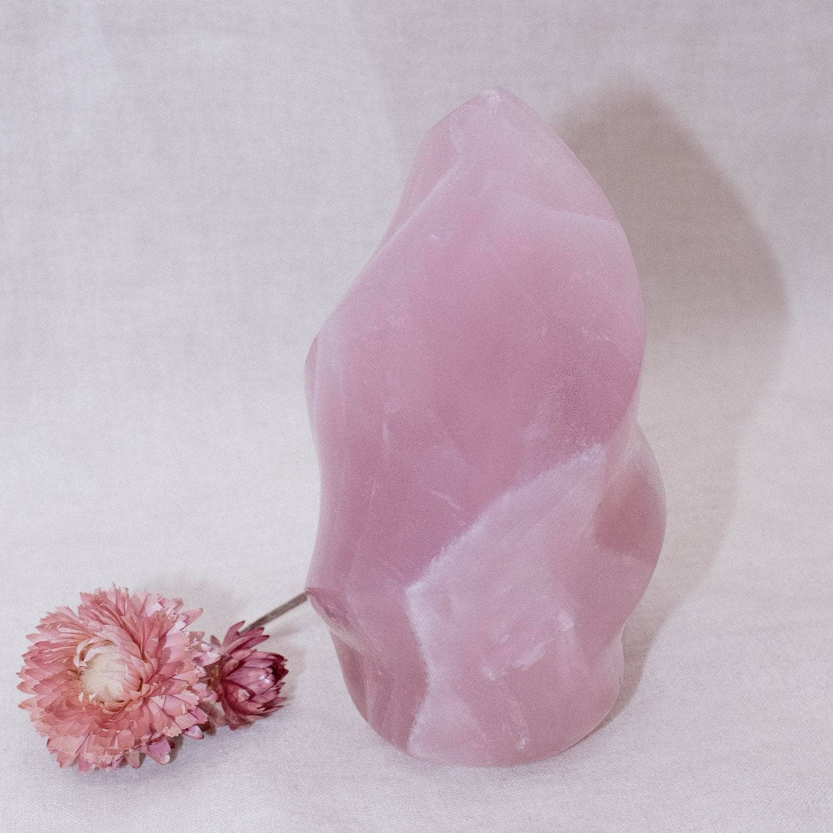 Rose Quartz Flame Crystals - 1 of a Kind
