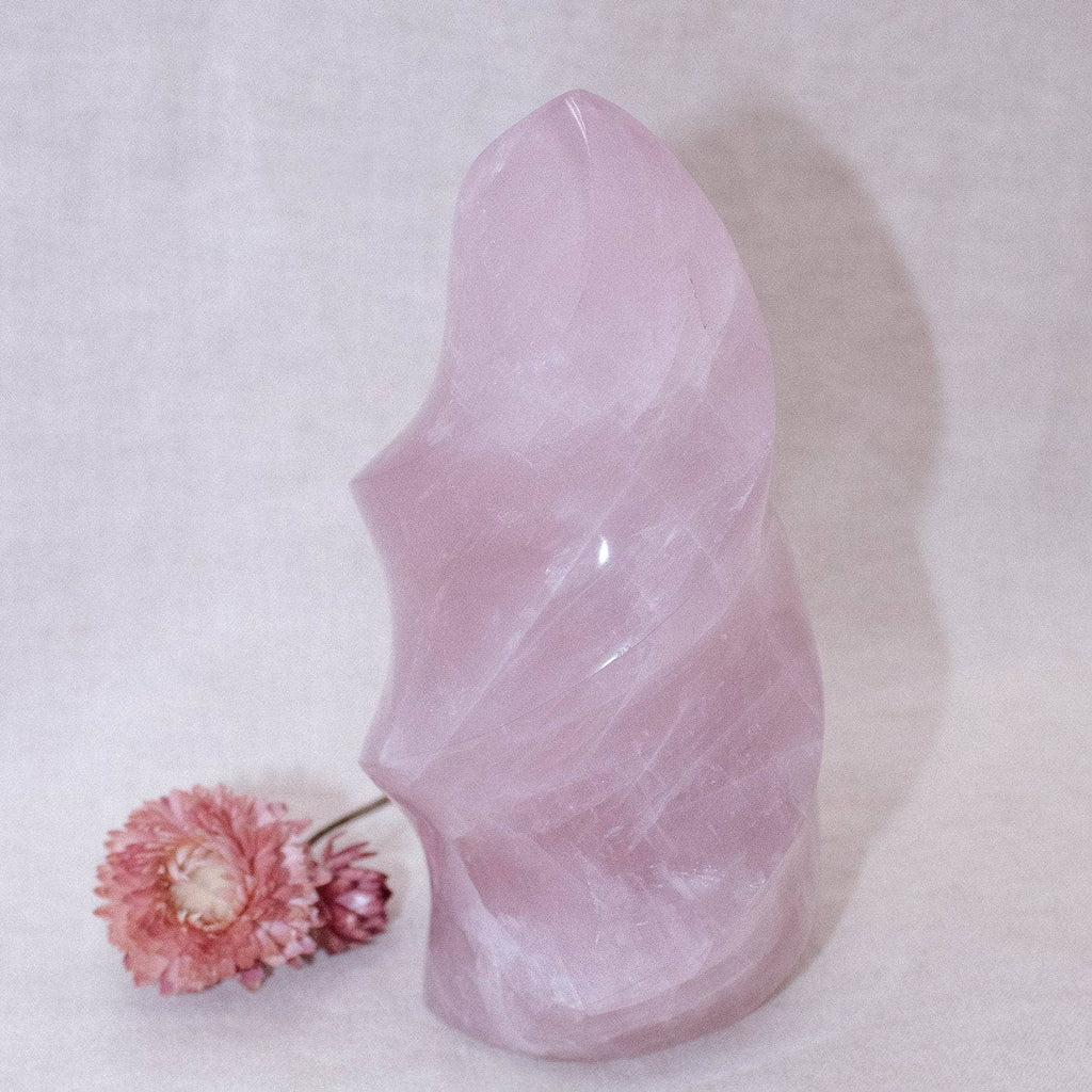 Rose Quartz Flame Crystals - 1 of a Kind