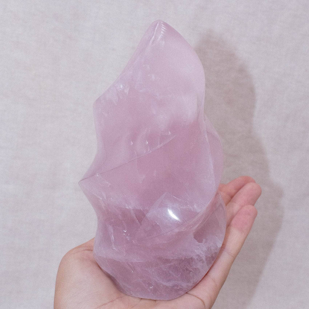 Rose Quartz Flame Crystals - 1 of a Kind