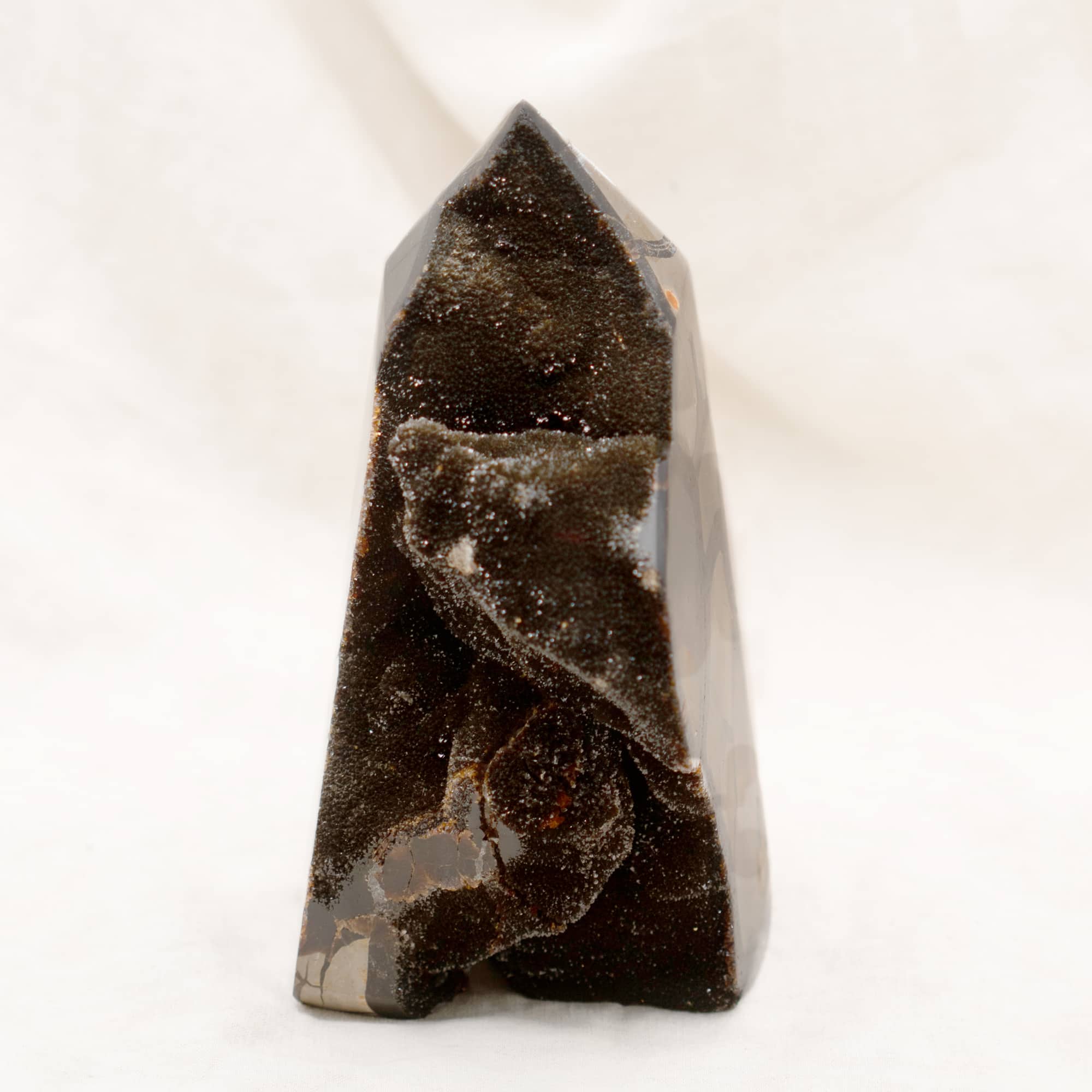 Rare Black Septarian Geode Freeform Crystal - 1 of a Kind