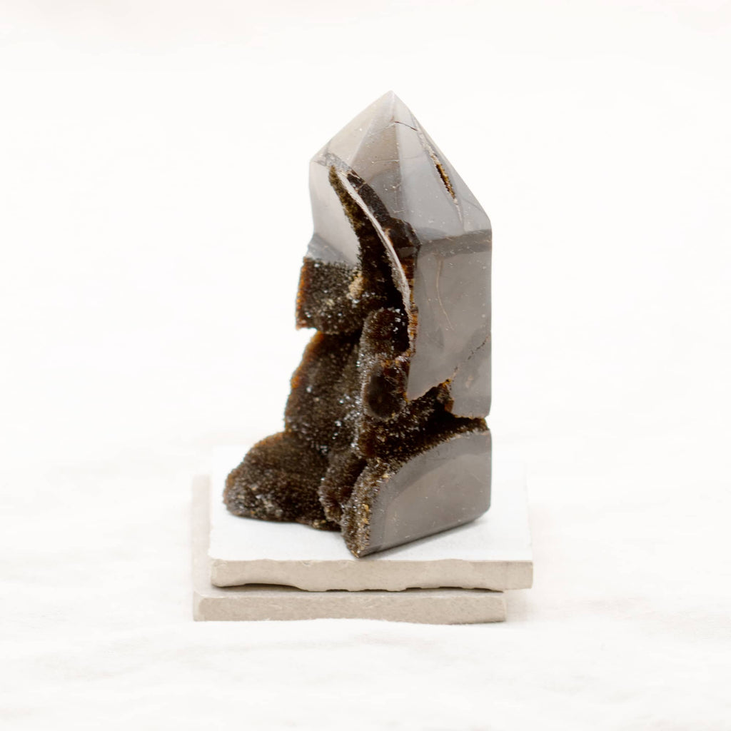 Rare Black Septarian Geode Freeform Crystal - 1 of a Kind