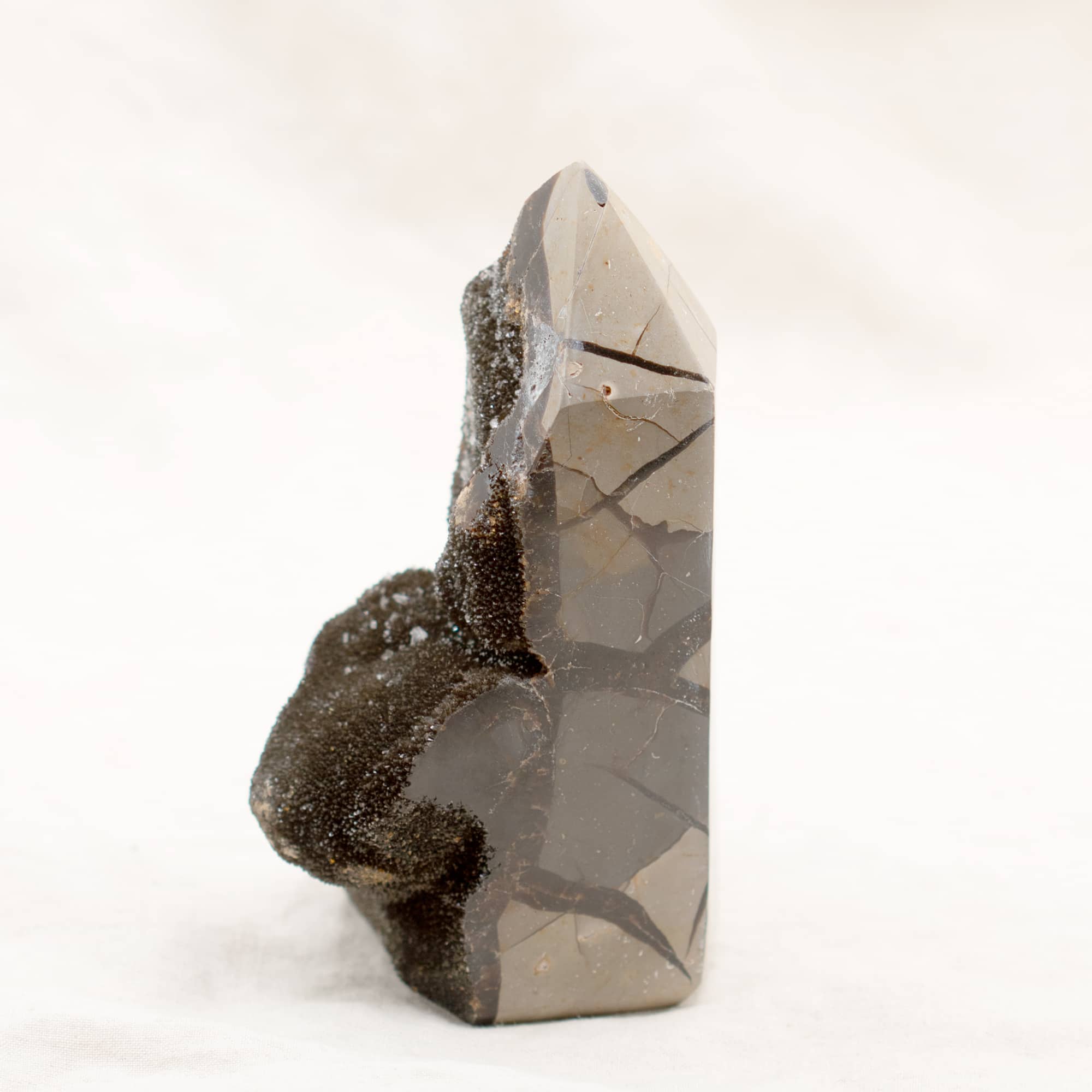 Rare Black Septarian Geode Freeform Crystal - 1 of a Kind