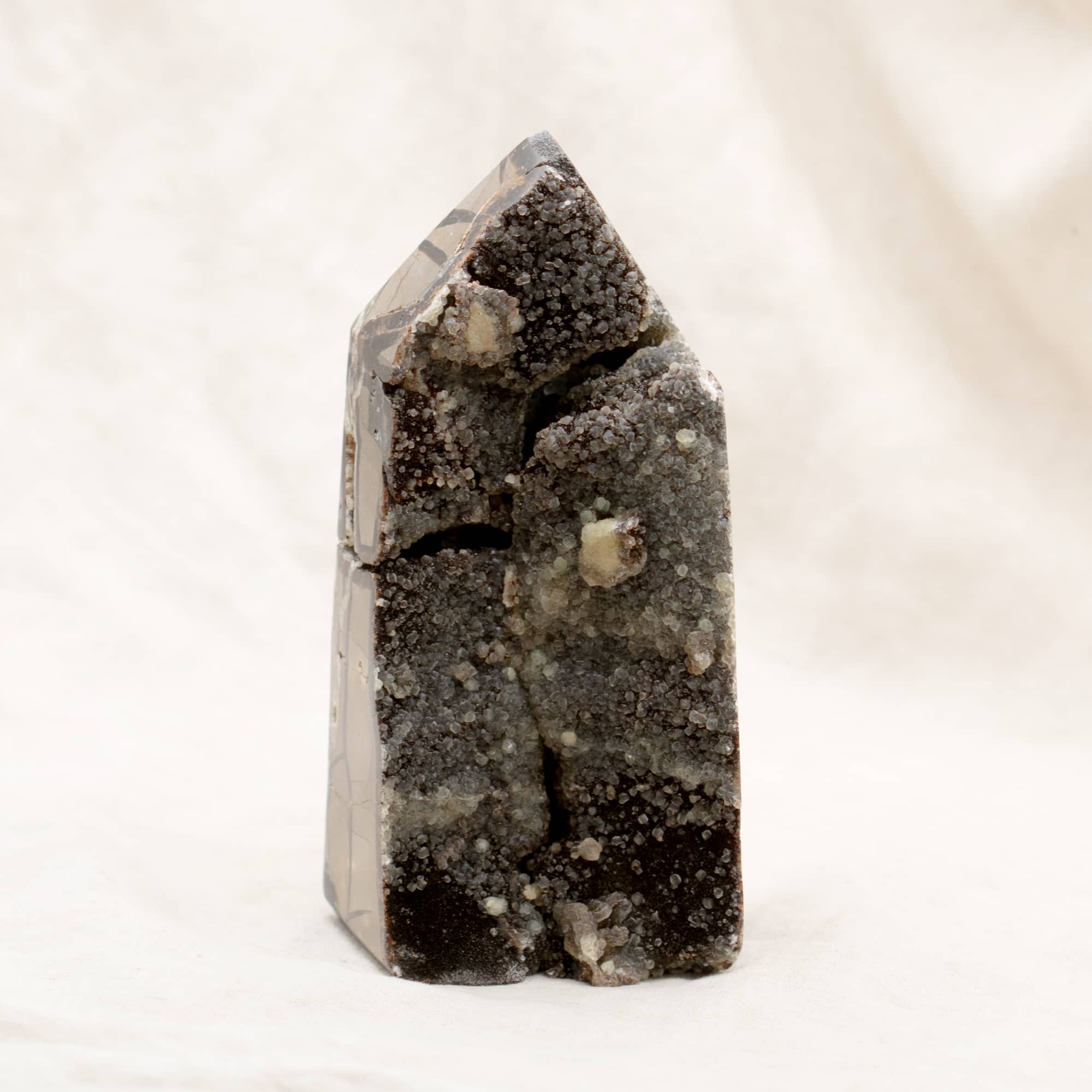 Rare Black Septarian Geode Freeform Crystal - 1 of a Kind