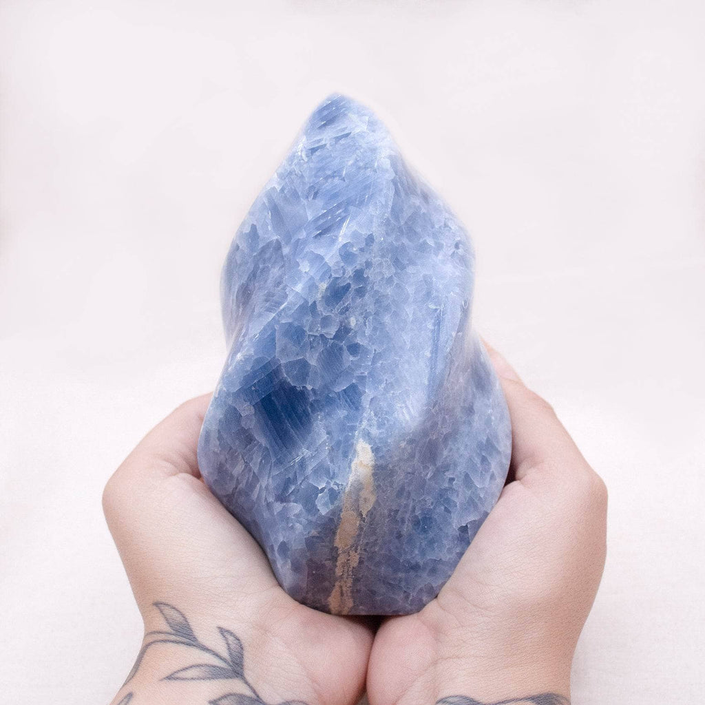 Blue Calcite Crystals Flame