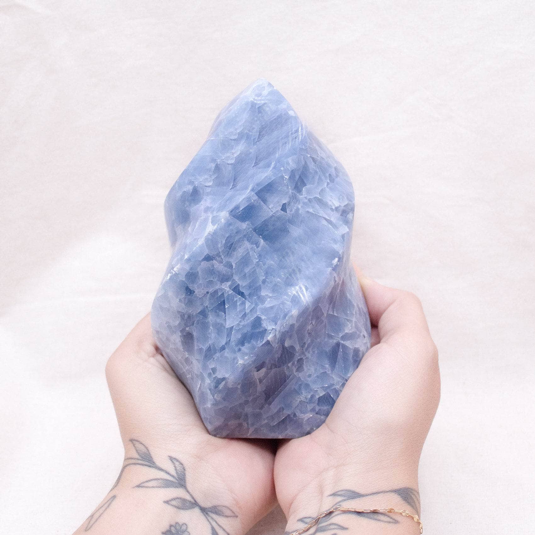 Blue Calcite Crystals Flame