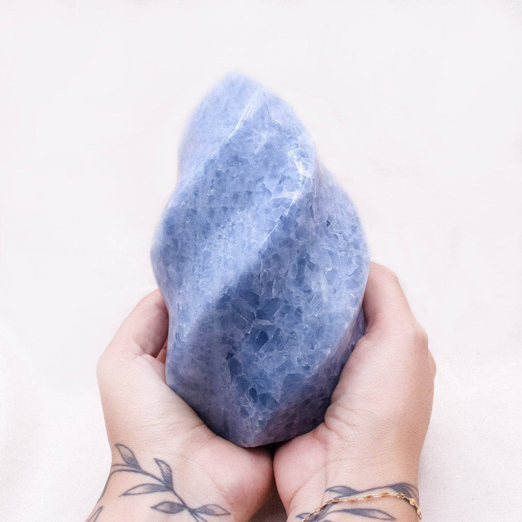 Blue Calcite Crystals Flame