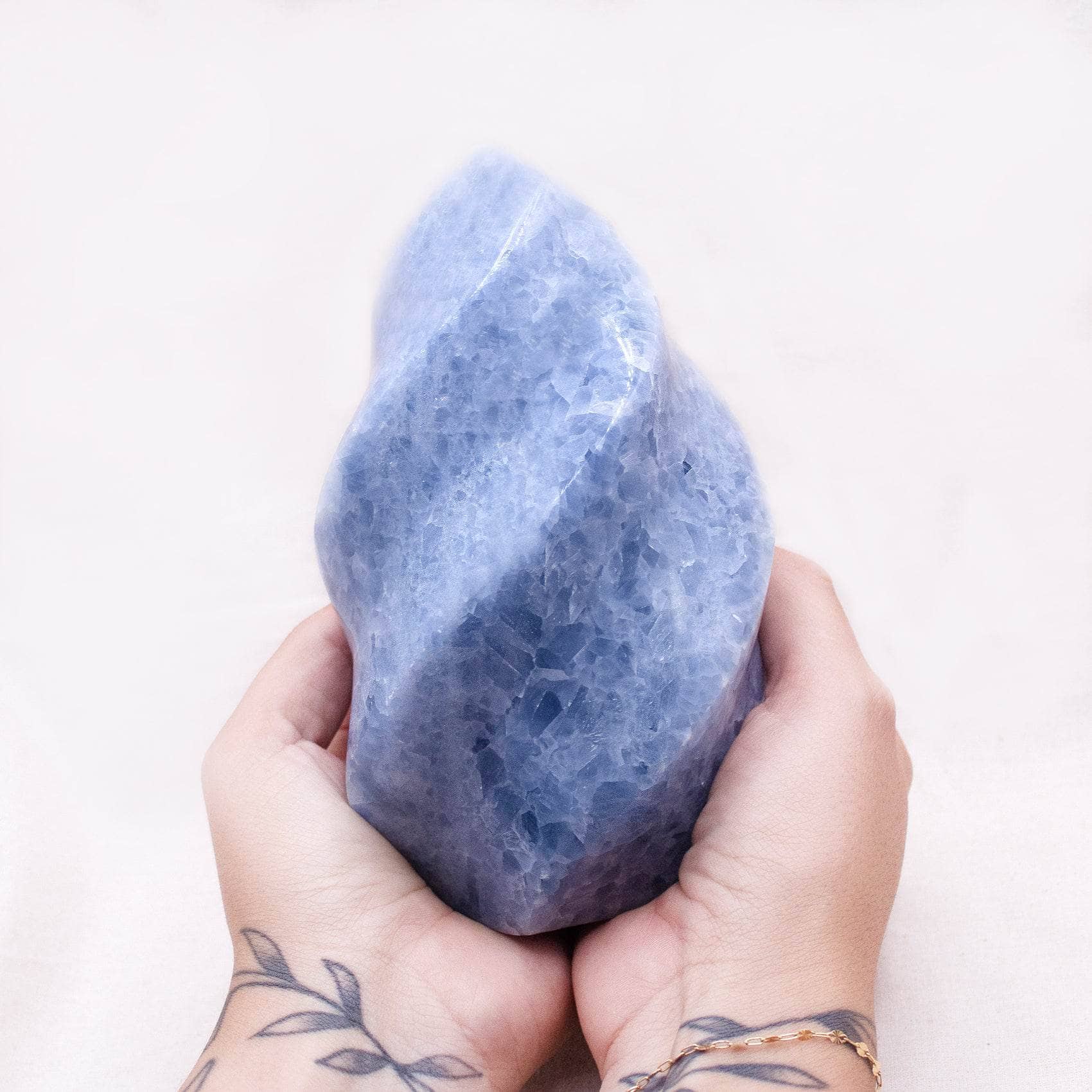 Blue Calcite Crystals Flame